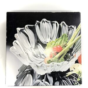 Vintage Mikasa Tulips Satin 12" Hostess Frosted Glass Bowl Germany Original Box